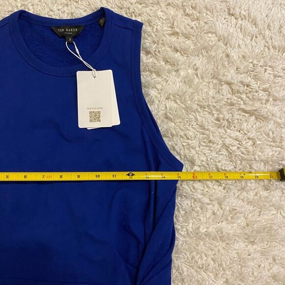 Ted Baker London Livviaa Knot Front Jersey Dress. Dark Blue. Size 3 (US SZ 8) - Picture 11 of 13